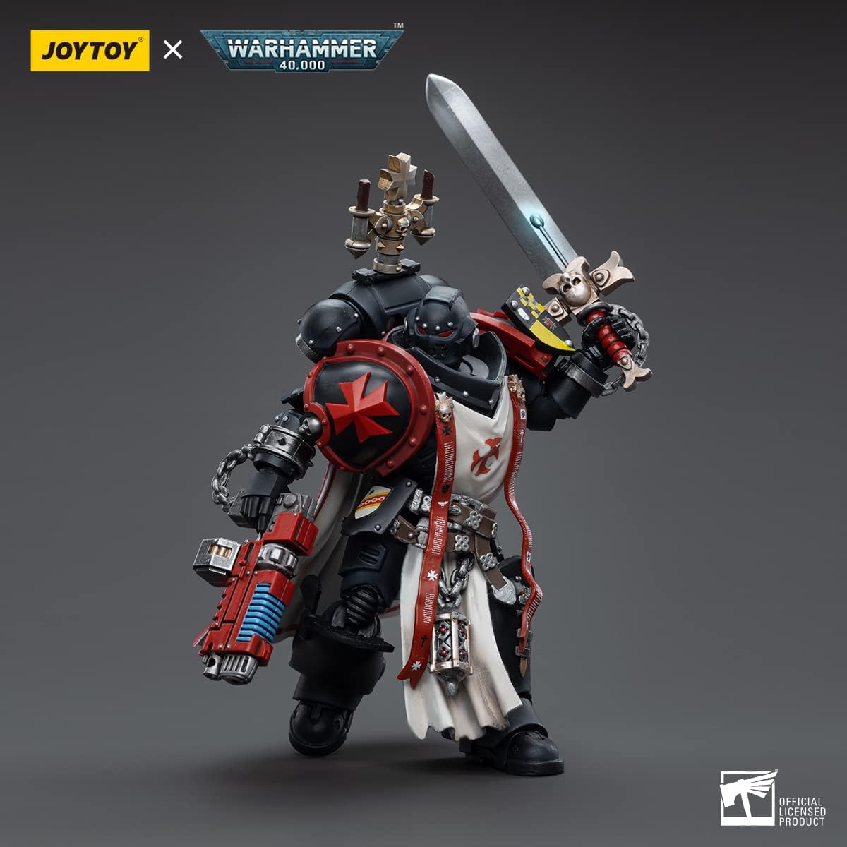 HiPlay JoyToy Warhammer 40K Black Templars Sword Brothren Brother Lombast Figura de acción coleccionable a escala 118