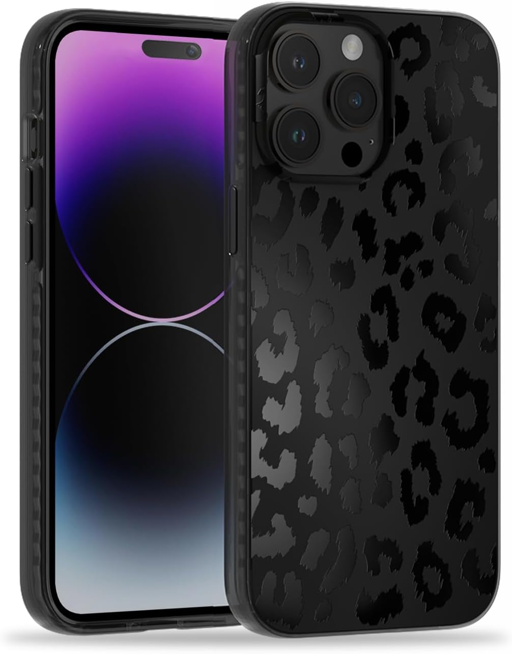 SCORPIFY Funda para iPhone 15 Pro Max con diseño de leopardo negro, compatible con MagSafe, bonita funda magnética con estampado de guepardo para