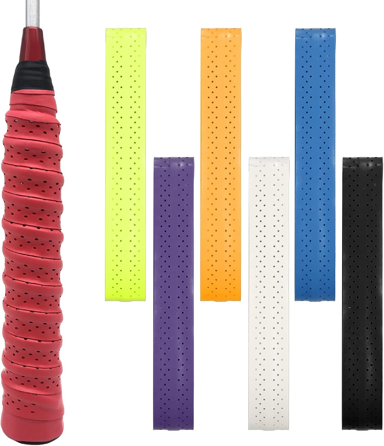 HUIOP Cinta de raqueta, agarre de tenis, 5 piezas de cinta de agarre de raqueta súper absorbente de bádminton EVA overgrip agarre de tenis que