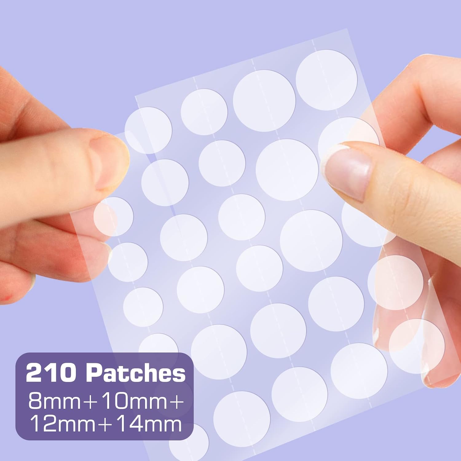 Parches para espinillas para acné (paquete de 210), parches de acné hidrocoloide con aceite de árbol de té y ácido salicílico, parches de espinillas