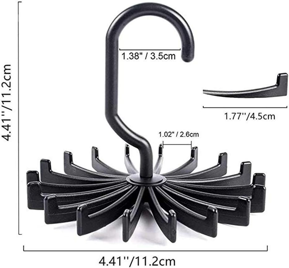 BigOtters 4 piezas de colgadores de bufandas giratorios de 360 grados ajustables para cinturón de corbata, soporte para colgar ganchos de