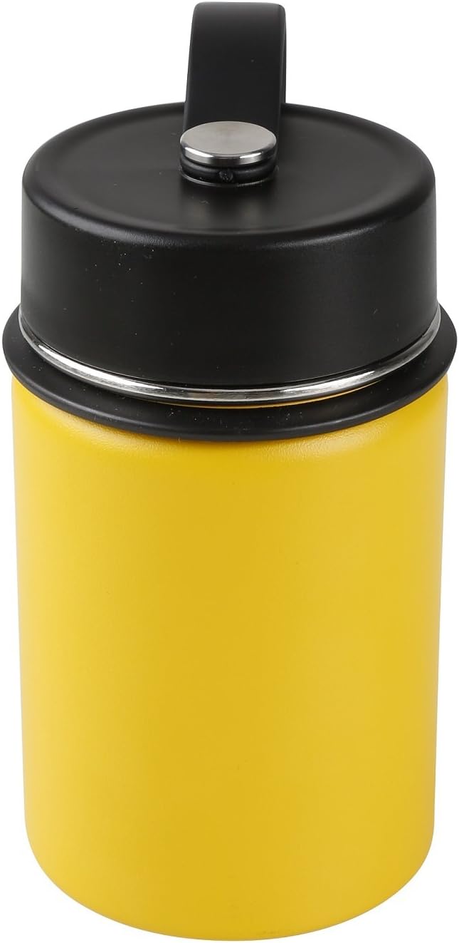 Tahoe Trails – Botella de agua de 12 onzas de acero inoxidable con aislamiento al vacío de doble pared., 12 onza, Amarillo