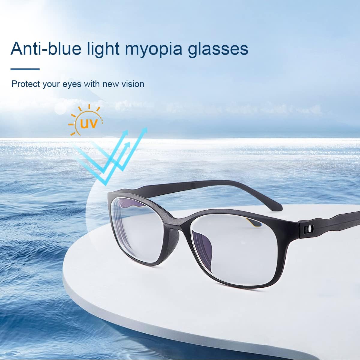 Gafas de distancia miopía para hombres y mujeres, antiluz azul, gafas de visión corta, energía negativa, gafas retro de miopía