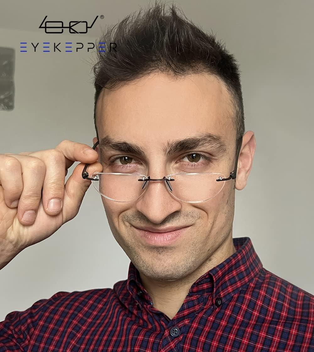 Eyekepper Paquete de 4 lentes de lectura sin montura para mujeres y hombres, lectores de media luna +1.25