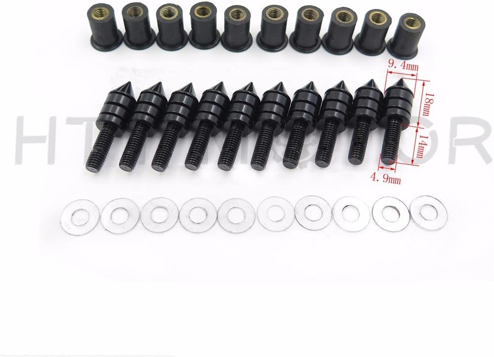 GROUP – Kit de pernos de tuerca para motocicleta – Picos de carenado para parabrisas – Negro – Honda CBR 600rr 1000rr, Suzuki GSXR 600 750 1000,