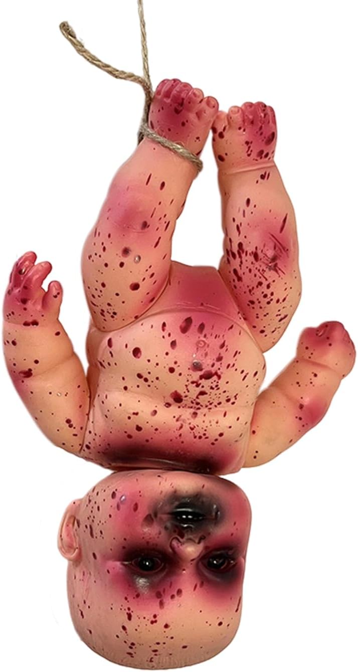 Muñeca de Halloween, espeluznante muñeca zombi de Halloween, juguete de decoración de terror de casa embrujada, juguete de decoración con sangre