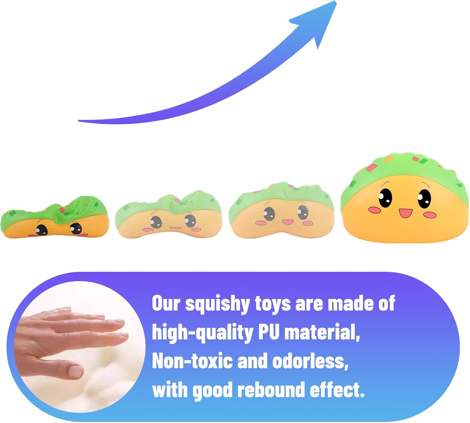 Anboor – Peluche con forma de taco, lento, de levantamiento lento, juguete para niños, suave, forma de tacos mexicanos, perfumados, alivio del