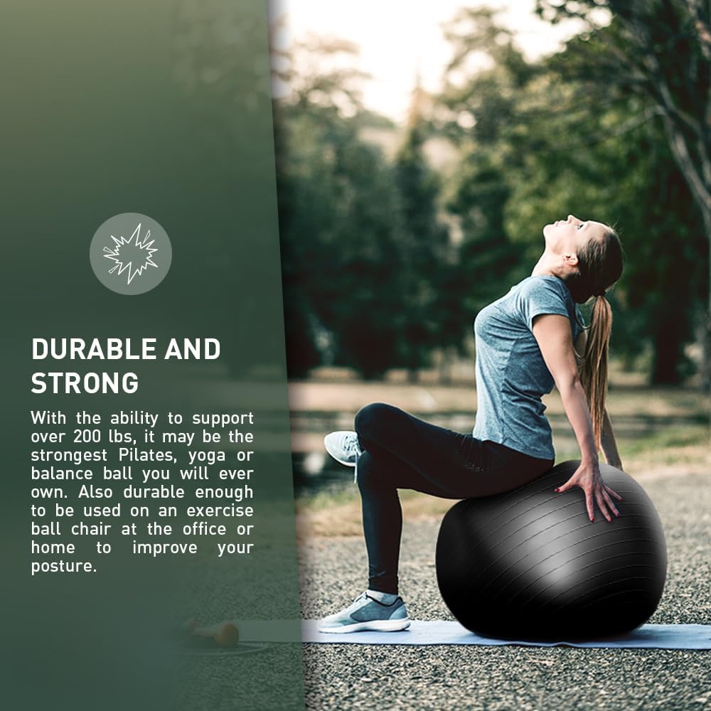 Exercise Yoga Ball Yoga Balance Stability Swiss Ball Support up to 200 lbs