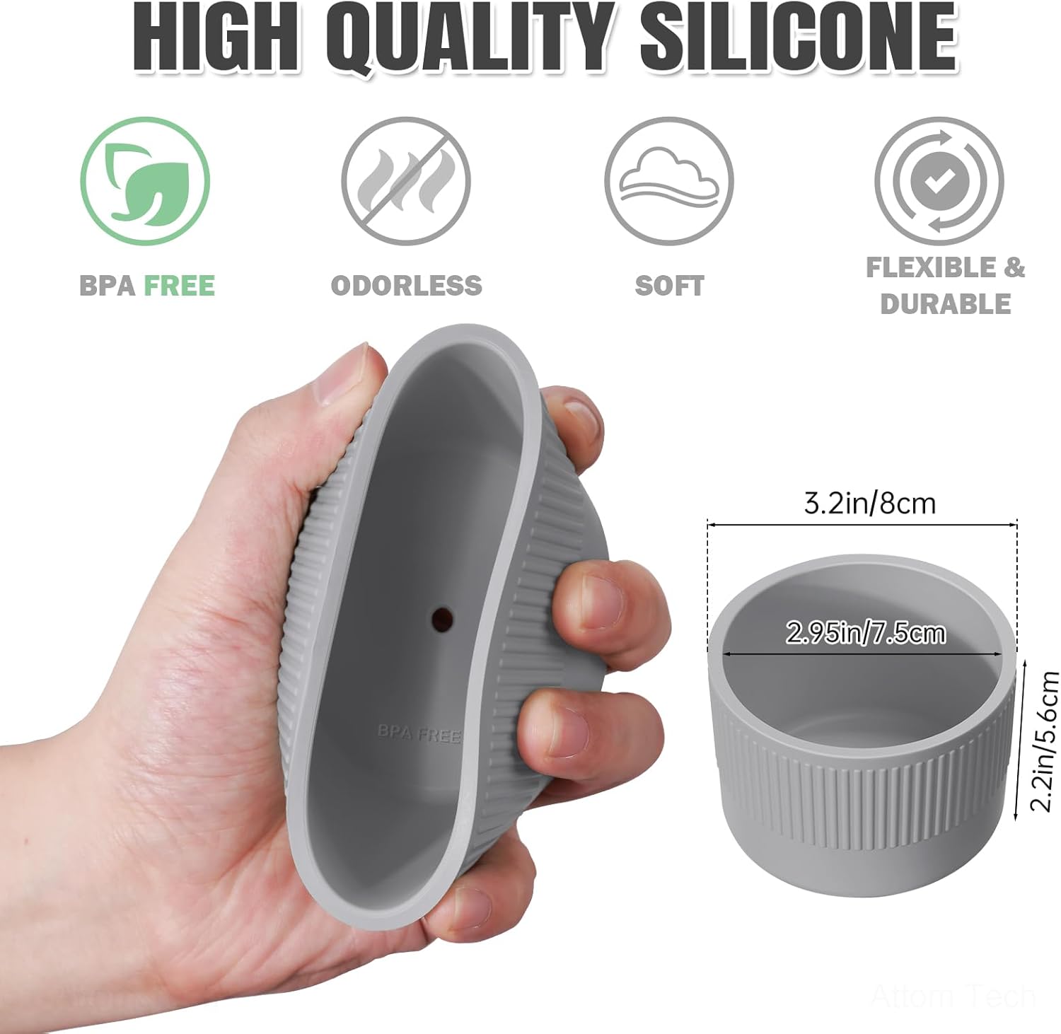 NiHome Protective Silicone Tumbler Boot 2PCS Heavy Duty, Anti-Slip Water Bottle Bottom Sleeve Stanley Cup Boots for Quencher H2.0