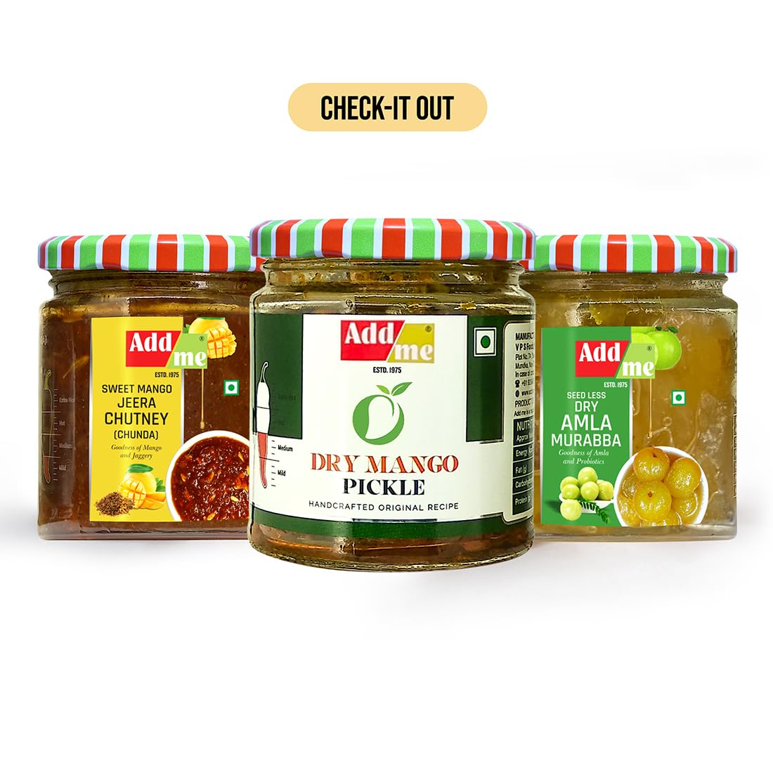 Add me Encurtidos de chile rellenos rojos 200gm lal mirch ka Bharwa Banarasi Masala mirchi ka achar 7.05 oz tarro de vidrio