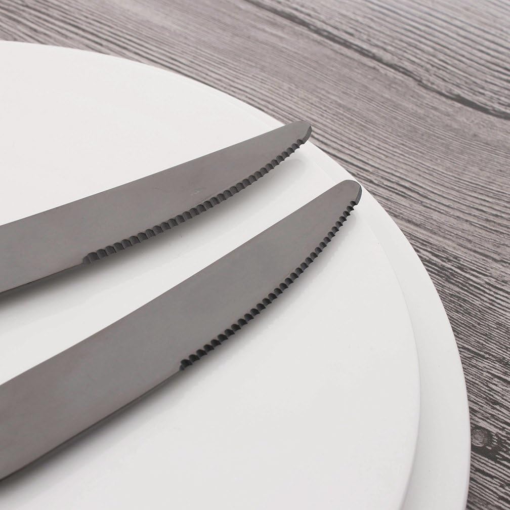 Juego de cuchillos para carne, 6 piezas, acero inoxidable 180, resistentes, 9 pulgadas, servicio para 6 cubiertos, utensilios de mesa, aptos para