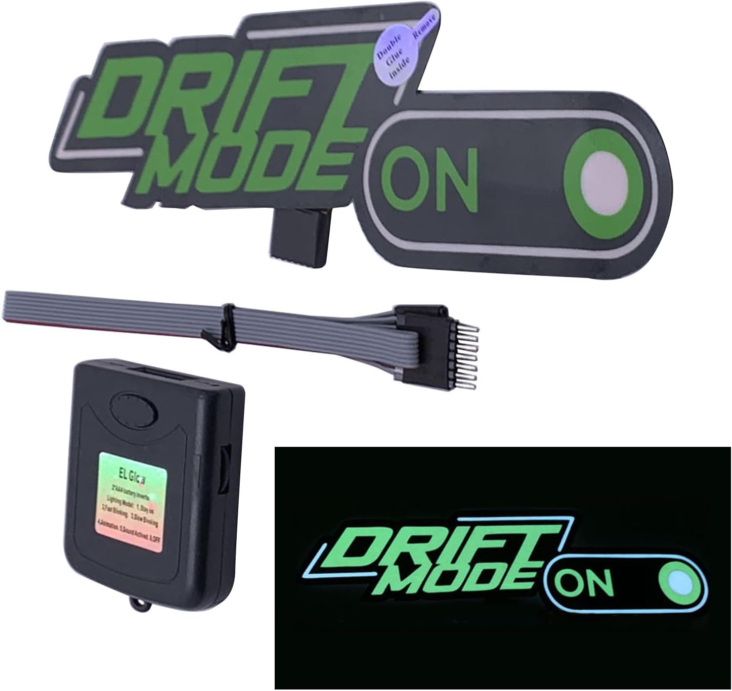 Adhesivos luminosos reflectantes LED aptos para ventana trasera de automóvil, calcomanías de calavera falsa, taxi, modelo de deriva, accesorio para