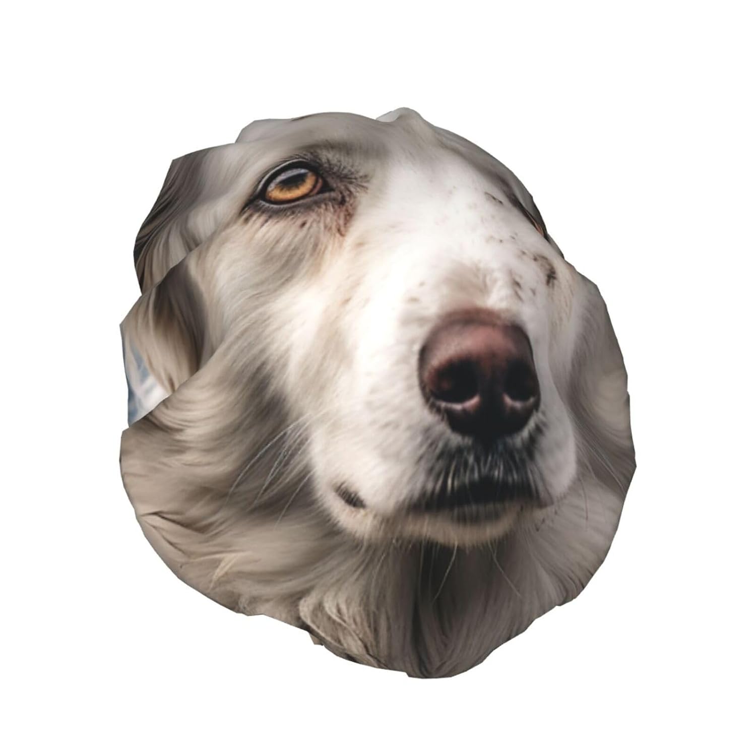 Big White Dog Shower Cap for Women Men Waterproof Hair Cap with Elastic Band Double Layered Bath Caps Reusable Bathing Shower Caps for all Hair Types