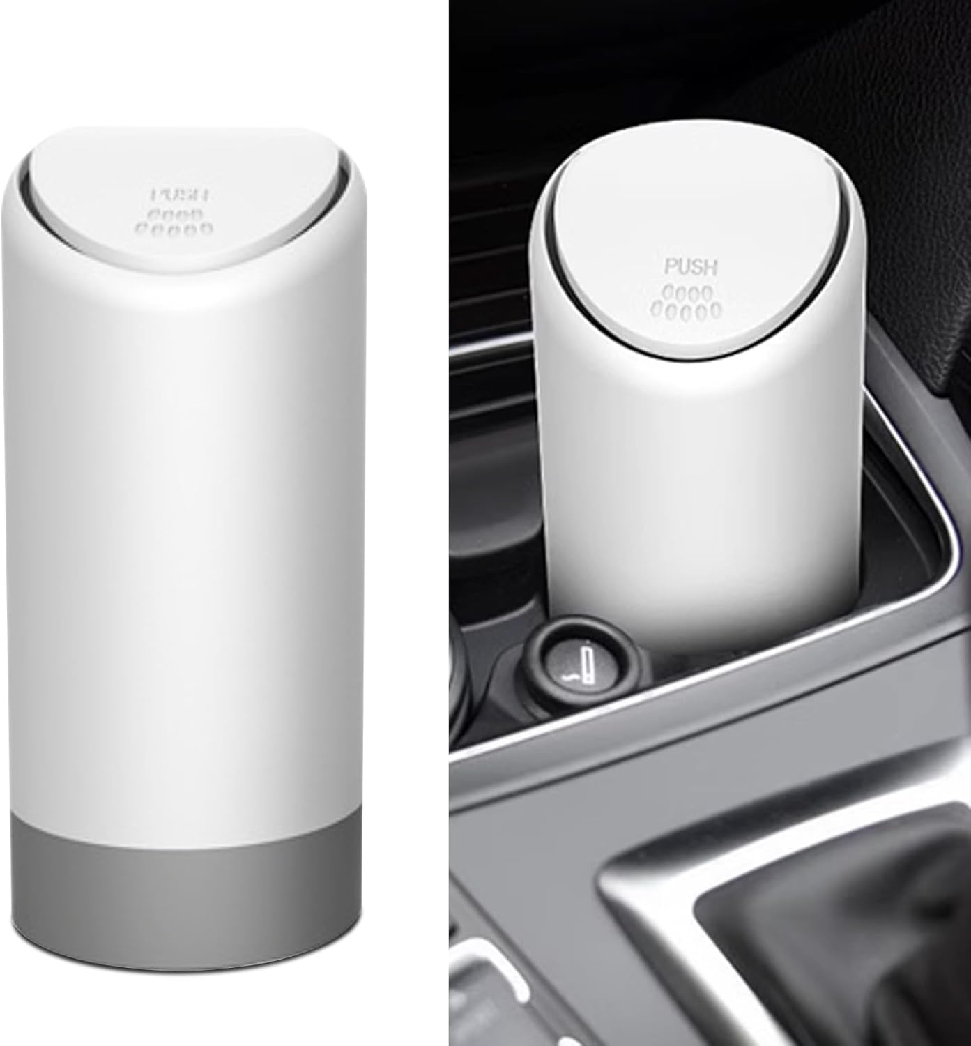 1 bote de basura para automóvil con tapa, 6.2 pulgadas x 2.5 pulgadas, contenedor de almacenamiento portátil de silicona suave 3R, universal,