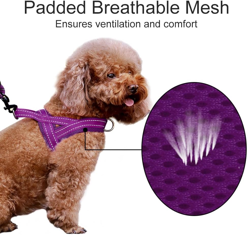 Plutus Pet Arnés sin tirones para perro, con acolchado de malla transpirable, arnés reflectante ajustable a prueba de escapes, arnés de chaleco de