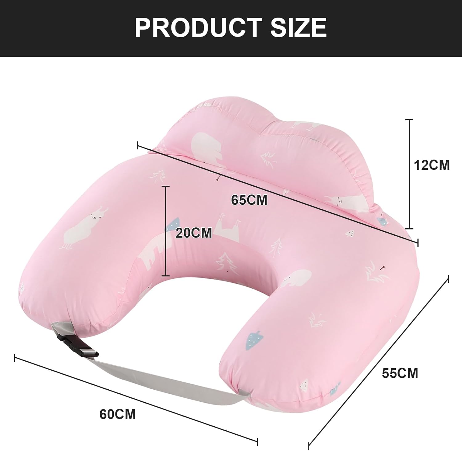 Almohada de lactancia para lactancia, almohadas de lactancia materna para más apoyo para mamá y bebé, con valla de seguridad para bebé, correa de