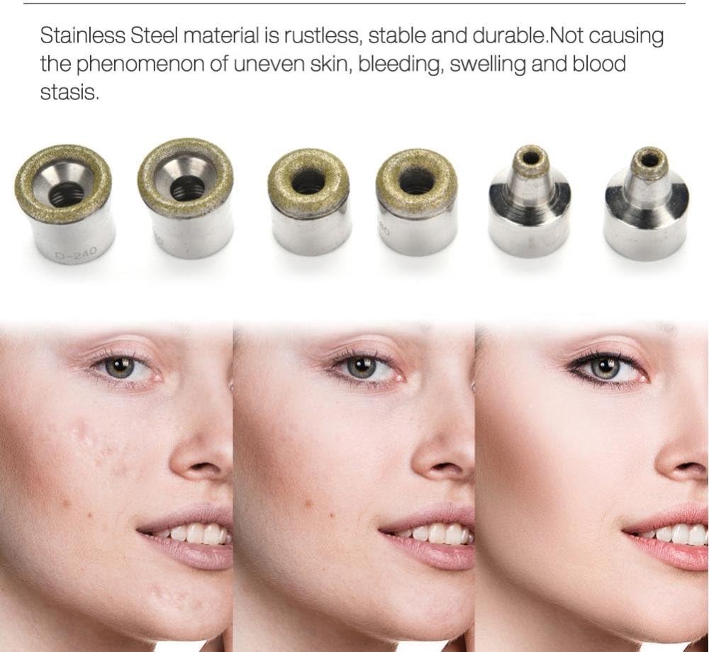 ZJchao Puntas de pelado de piel de diamante de repuesto, juego de filtro de acero inoxidable, herramienta de accesorios de máquina de belleza