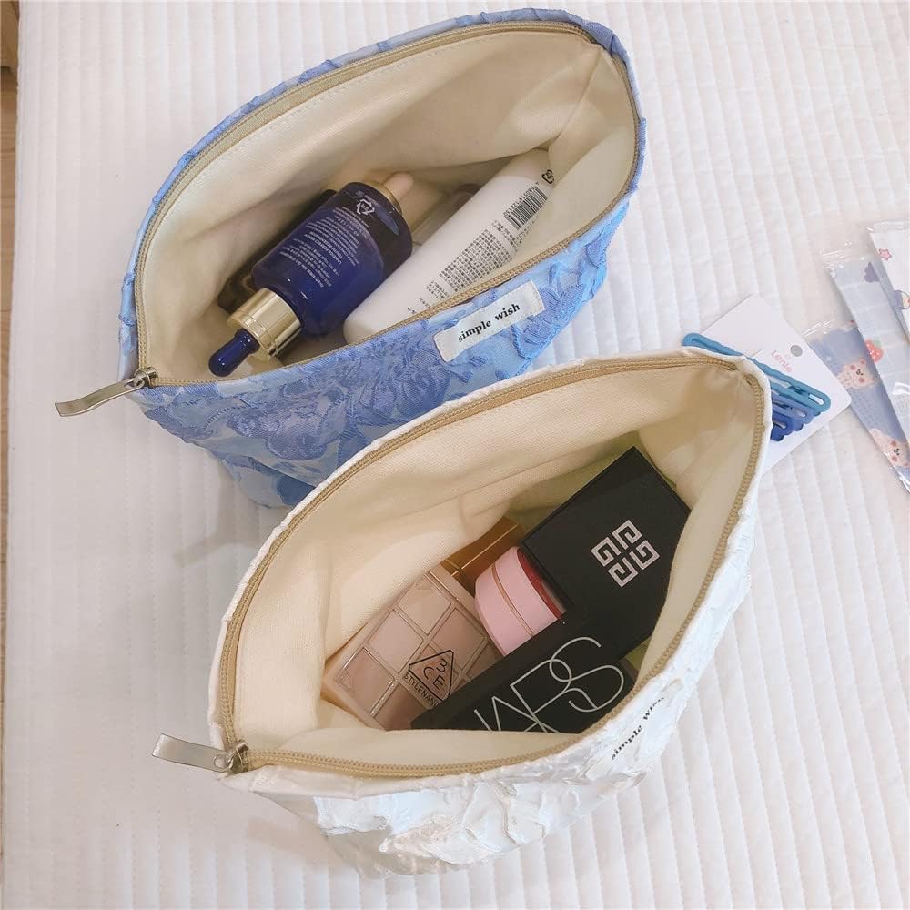 Bolsas de cosméticos florales para mujeres y niñas, bolsas de maquillaje grandes de lona estética, bolsa organizadora de maquillaje, bolsa con