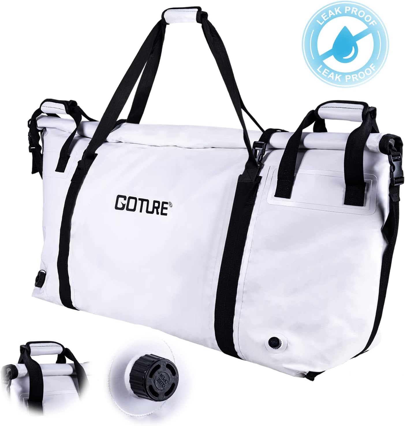 Goture Bolsa enfriadora de peces aislada, bolsa de pesca a prueba de fugas, bolsa enfriadora de pesca grande portátil para lona al aire libre con