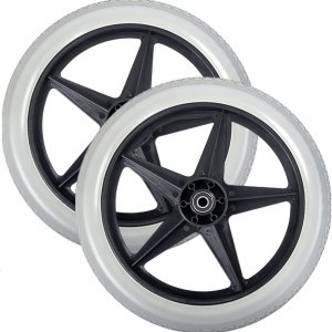 HEBEHO Piezas de repuesto de ruedas traseras de 14 x 1.75 pulgadas para silla de ruedas, conjunto de ruedas sólidas de poliuretano de 14 pulgadas HEBEHO Piezas de repuesto de ruedas traseras de 14 x 1.75 pulgadas para silla de ruedas, conjunto de ruedas sólidas de poliuretano de 14 pulgadas