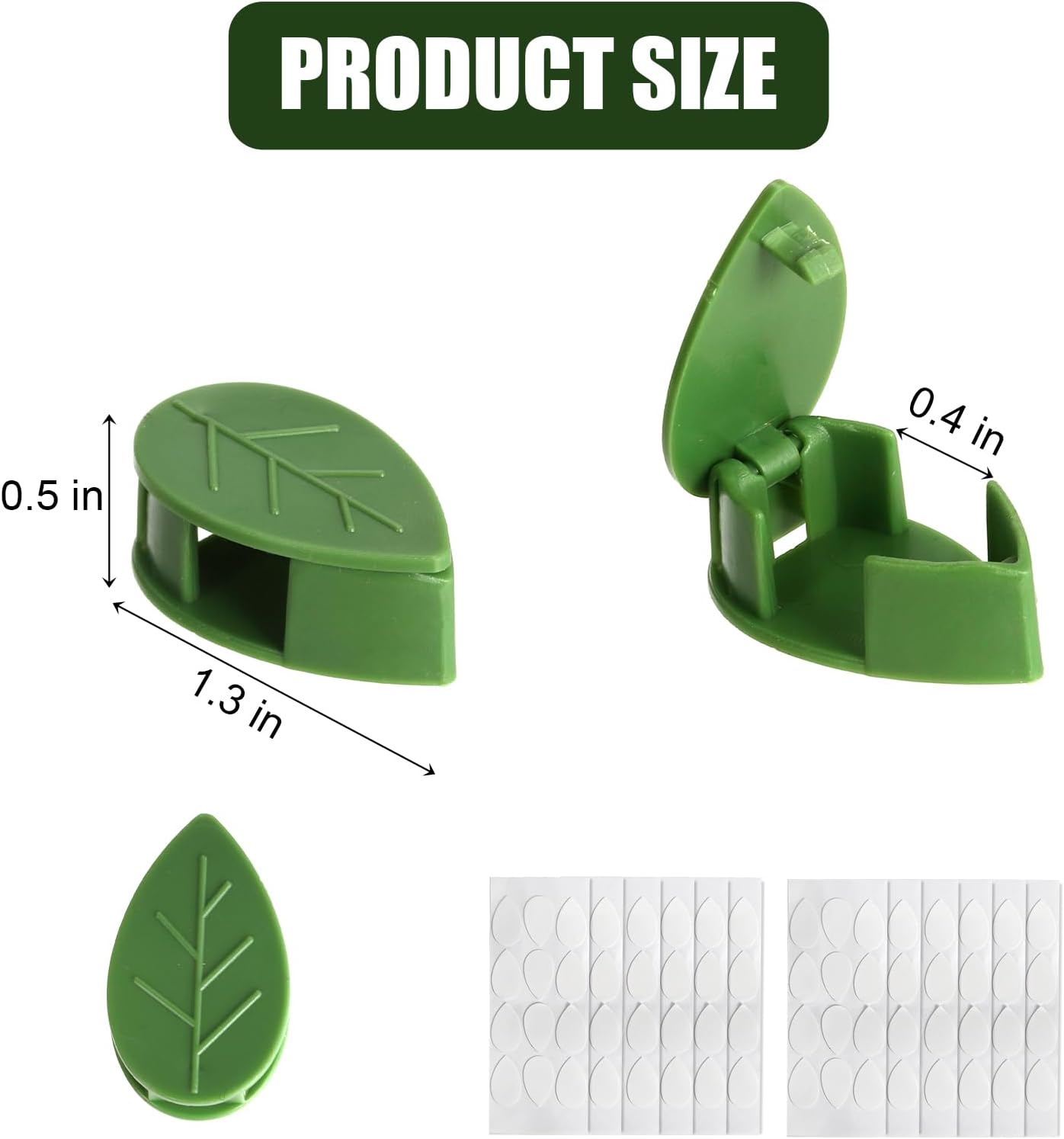 Nicunom 150 clips de pared para escalada de plantas con 180 calcomanías adhesivas, clips de plantas para plantas trepadoras, clips invisibles de vid
