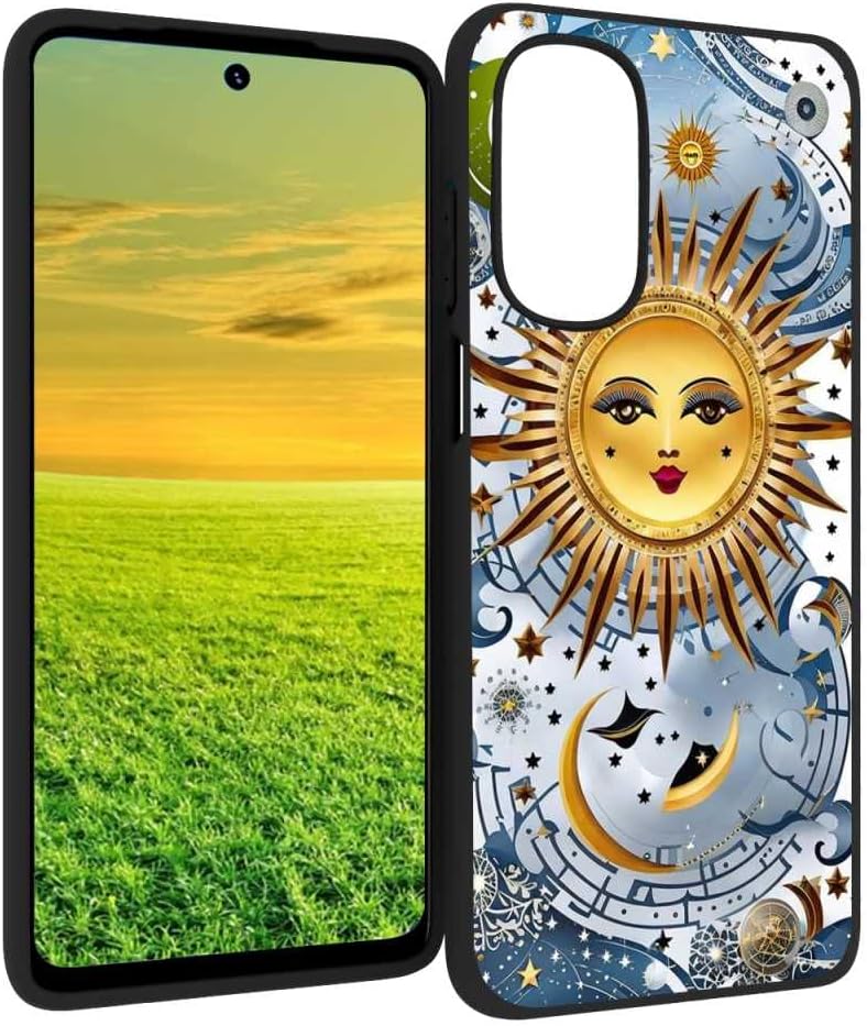 Funda compatible con Motorola Moto G Stylus 5G 2022 Sun Moon, Sun Moon Stars Astrology Celestial Space Universe Pattern para Moto Case hombres y