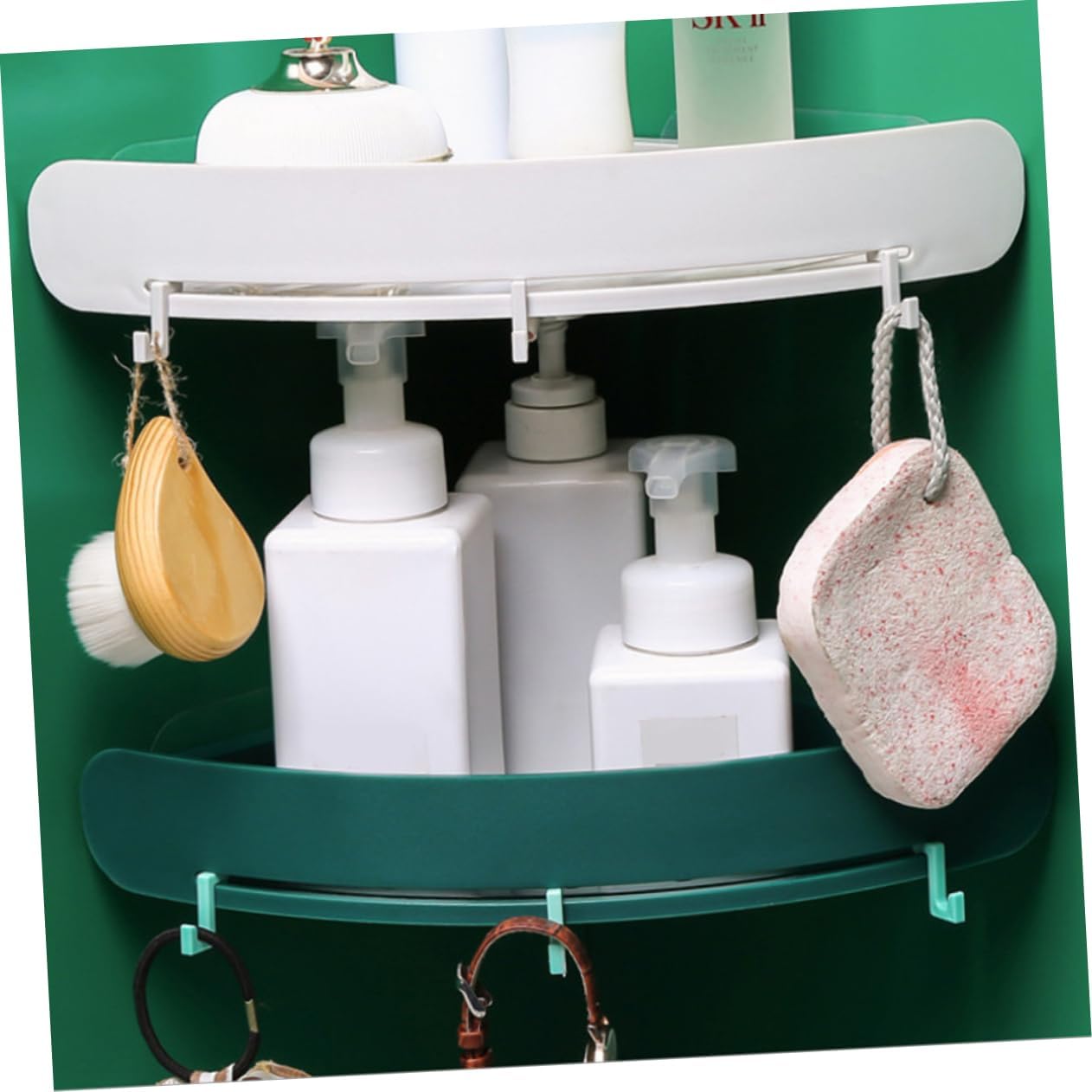 Cabilock Estantes de plástico para montaje en pared, estante de plástico, estante de almacenamiento para baño, estante de baño, estante de baño,