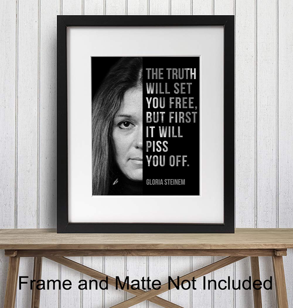 Gloria Steinem, Room Decor for Women – Home, Bedroom Wall Art Decoration – Feminist Gift for Her, Girlfriend, Wife, Gay, Lesbian, Woman – 8×10