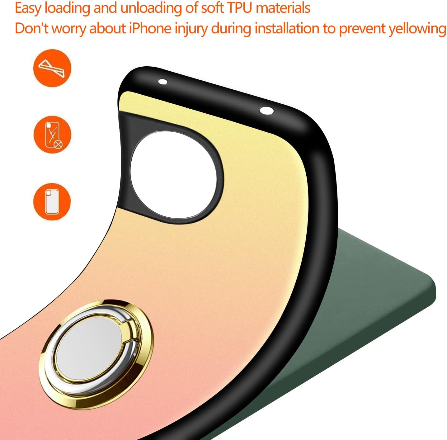 ZHIYIWU Funda para teléfono OnePlus 11 5G Ocultar plegable telescópico con anillo Kickstand a prueba de golpes, con 1 protector de pantalla esquinas