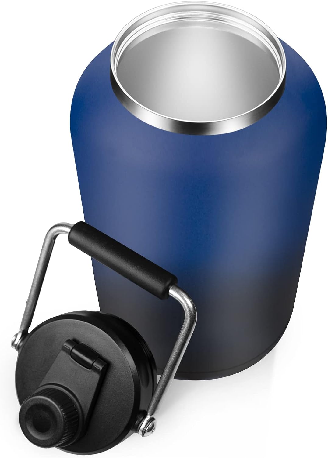 Zenbo Jarra de un galón con popote, mantiene el frío hasta 36 horas, botella de agua de 128 oz con aislamiento al vacío de doble pared, a prueba de