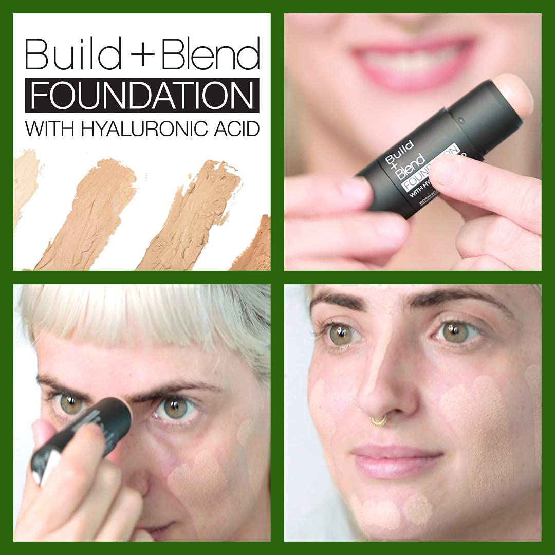 Palladio BUILD & BLEND – Barra de base, barra de contorno para cara de cobertura media, fórmula cremosa ultra mezclable para un acabado natural sin