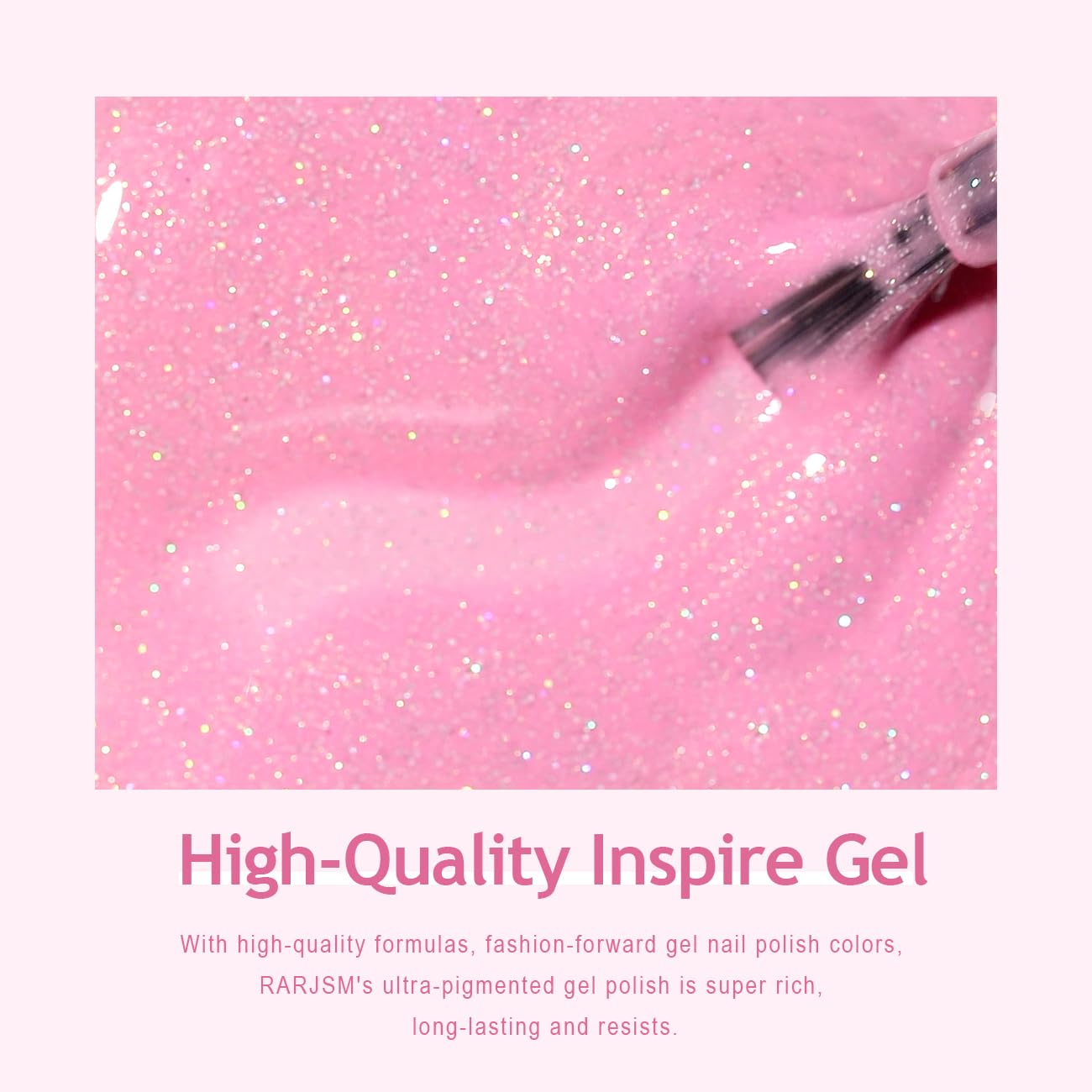 RARJSM Esmalte de uñas de gel iridiscente rosa intenso nude transparente brillante rosa neón con purpurina, esmalte de gel neutro brillante para