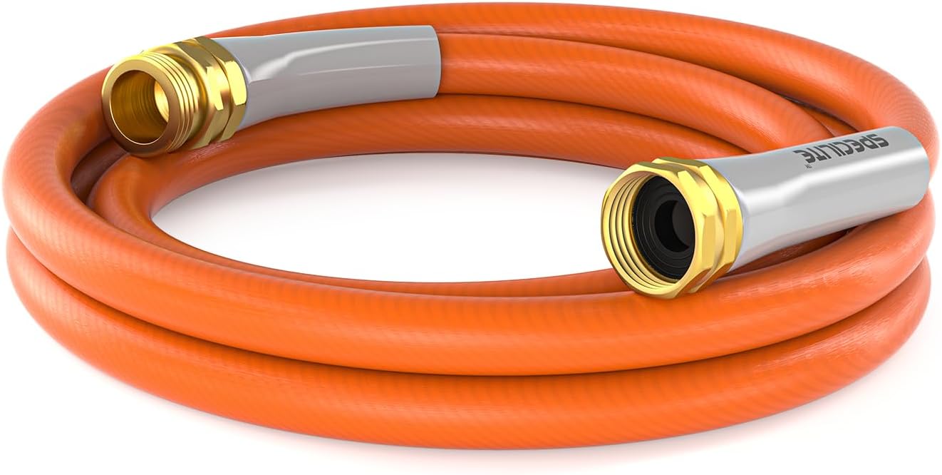 Manguera de jardín de 5 pies x 58 pulgadas, extensión de manguera líder resistente, manguera de agua corta flexible y ligera, manguera de goma