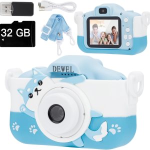 DEWEL Cámara para niños, cámara de juguete, cámara para niños, cámara de video digital selfie HD 1080P para niñosniñas, mini videocámara para niños DEWEL Cámara para niños, cámara de juguete, cámara para niños, cámara de video digital selfie HD 1080P para niñosniñas, mini videocámara para niños
