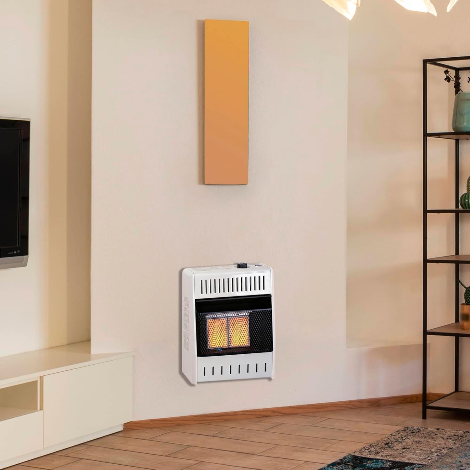 ProCom MN100TPA-B Calentador infrarrojo de gas natural sin ventilación con control de termostato para uso doméstico y oficina, 10000 BTU, calienta