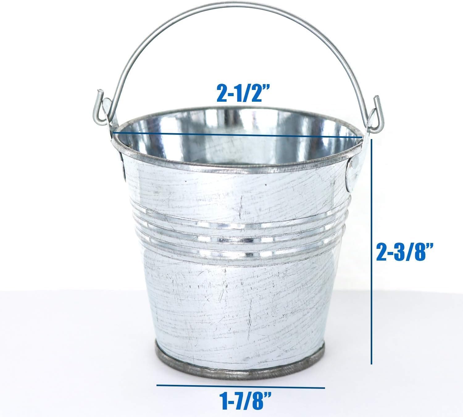 GIFTEXPRESS Paquete de 96 mini cubos de metal con asas, pequeños cubos de lata galvanizados para recuerdos de fiesta, suculentas, bodas