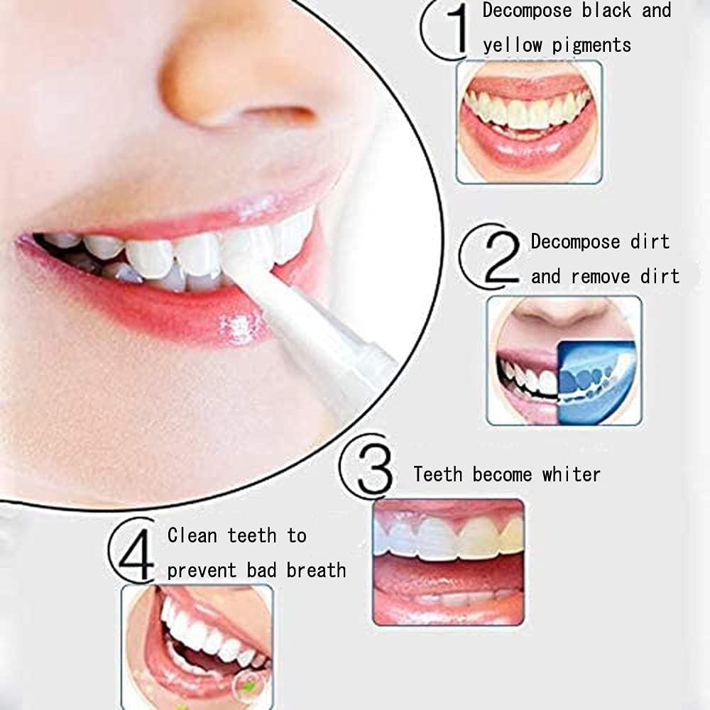 10 bolígrafos de gel blanqueador de dientes de 0.07 onzas líquidas, bolígrafo de limpieza oral, gel seguro de peróxido de carbamida al 44%, más de