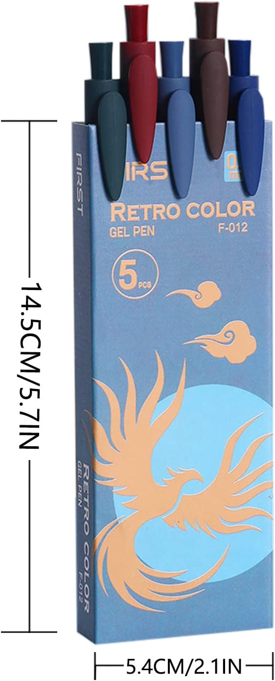 5 bolígrafos de tinta de gel retráctiles de colores surtidos, punta fina de 0.020 in, bolígrafos de tinta de secado rápido, bolígrafo de color único