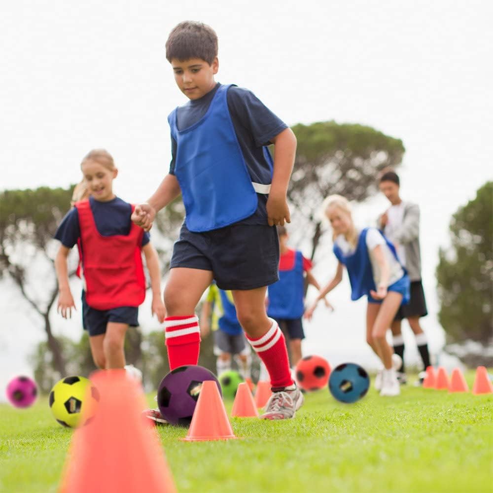 K-Roo Sports Atomic Athletics – Pelotas de goma neón para patio de recreo, paquete de 6 unidades, incluye bomba y bolsa de almacenamiento