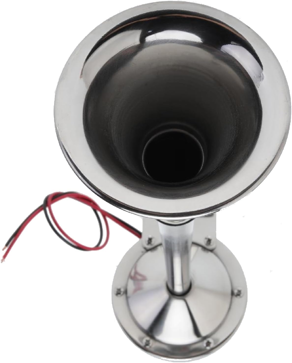 NovelBee Bocina de trompeta de barco marino de 12 V, bocina eléctrica única de acero inoxidable de 115 db para remolque de camión de barco