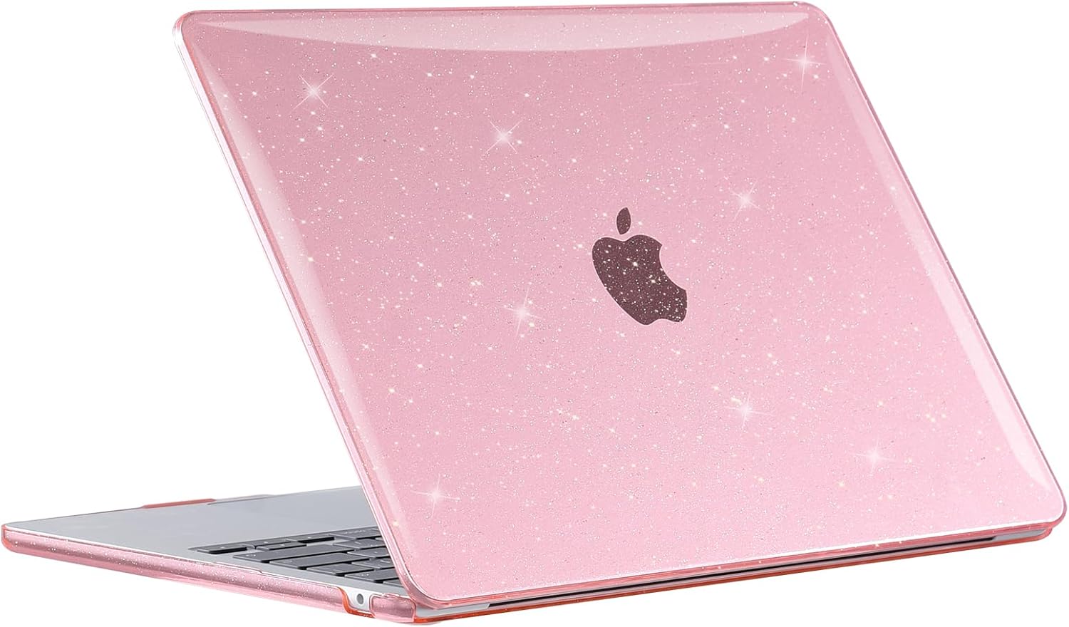 EooCoo Funda rígida con purpurina compatible con MacBook Air de 13 pulgadas 2022 2021-2018 M1 A2337 A2179 A1932 con pantalla de retina, funda +