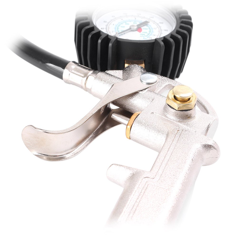 GZYF 220psi Inflador digital de neumáticos de coche Medidor de presión de aire Pistola Chuck Manguera flexible