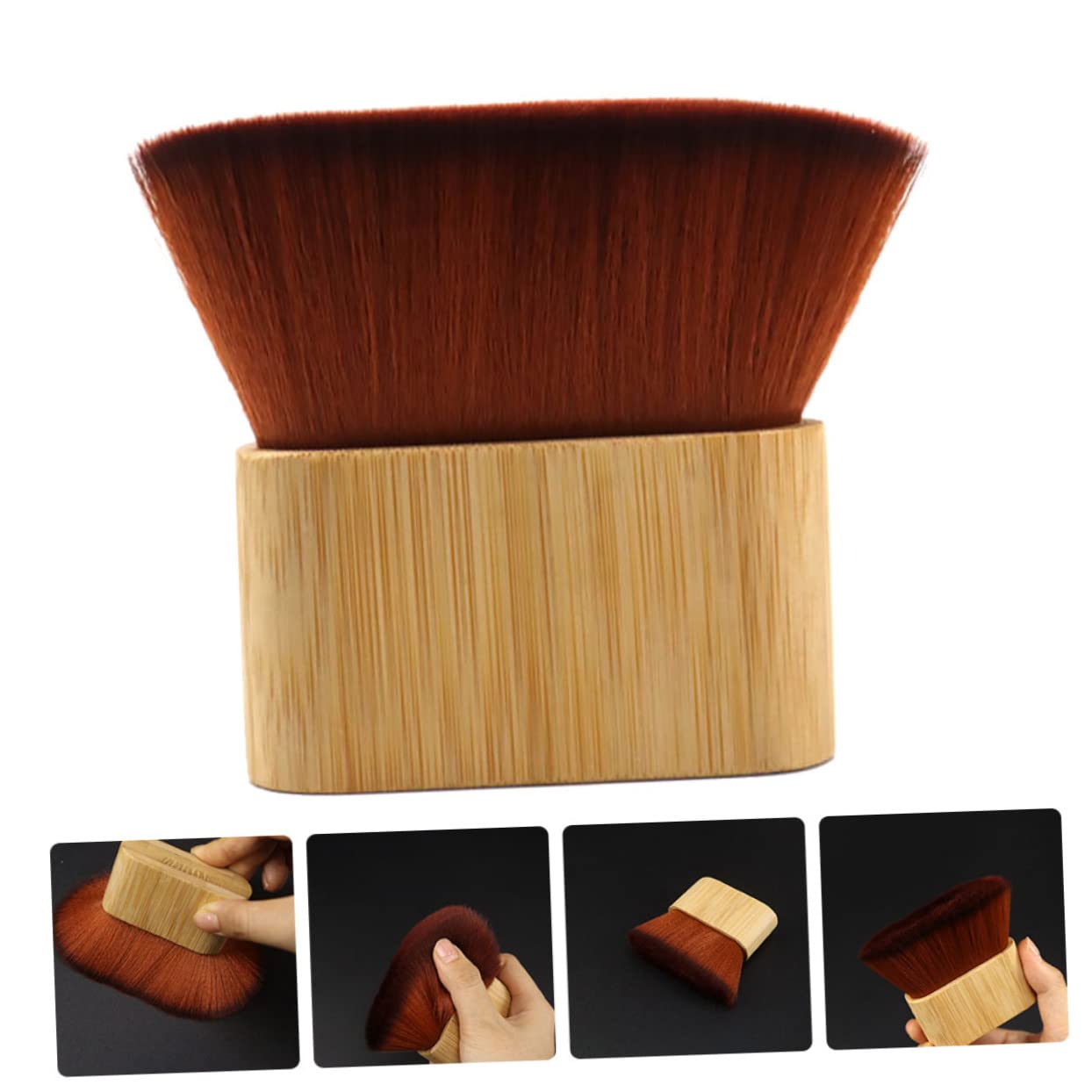 FOMIYES Cepillo de pelo para la cara, plumero de pelo suelto, plumero de cabeza, cepillo de peluquero suave, cepillo de afeitado para hombres,