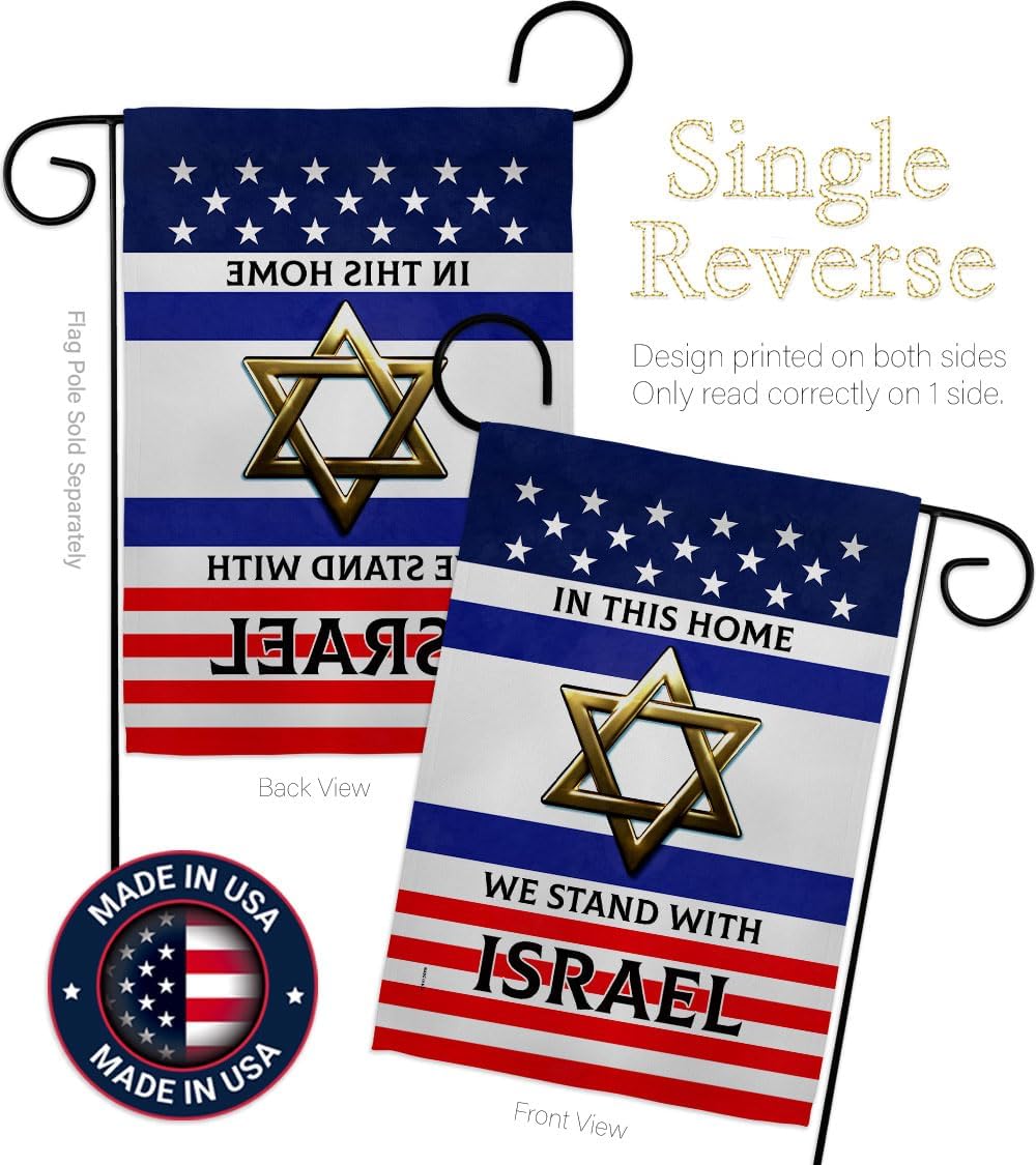 Juego de asta de bandera estadounidense de Israel, letrero para el hogar, letrero de habitación, poste de tumba, poste de cementerio, tapiz al aire