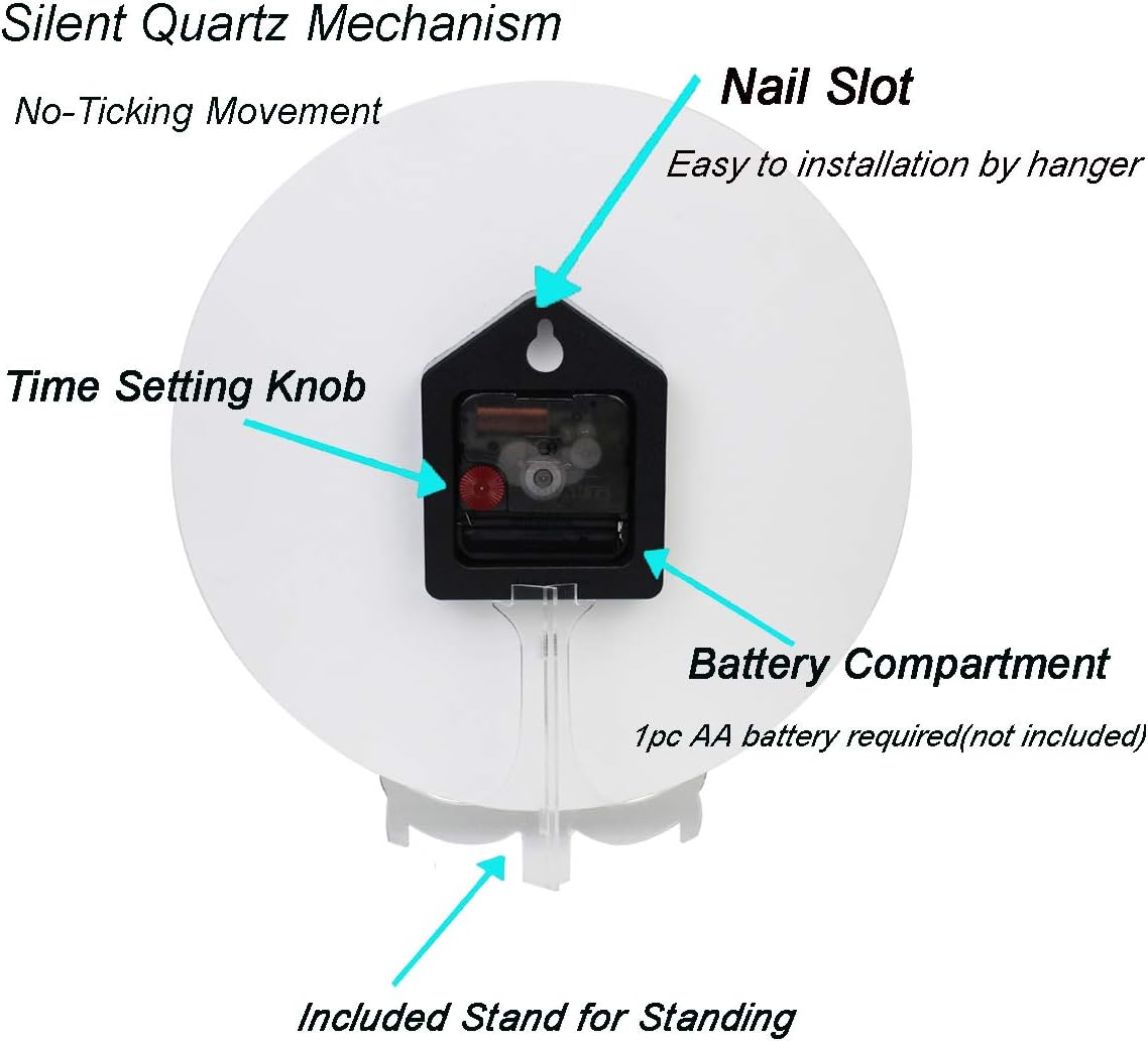 Naanle Divertido reloj de pared redondo con diseño de rana haciendo yoga en flor de loto decorativo, 9.5 pulgadas, funciona con pilas, reloj de