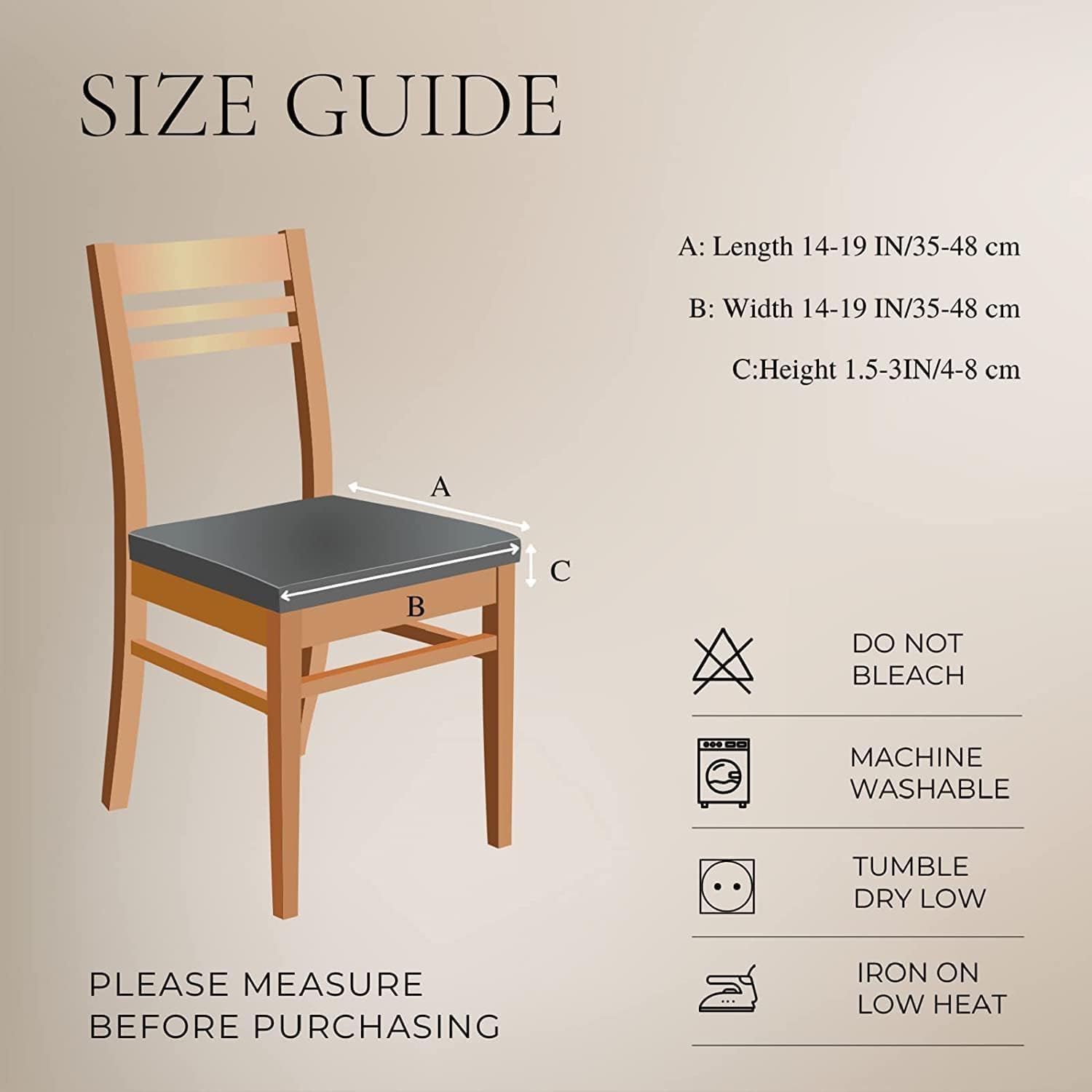 SearchI Fundas de asiento impermeables de piel sintética para sillas de comedor, paquete de 6 fundas de asiento elásticas de piel sintética para