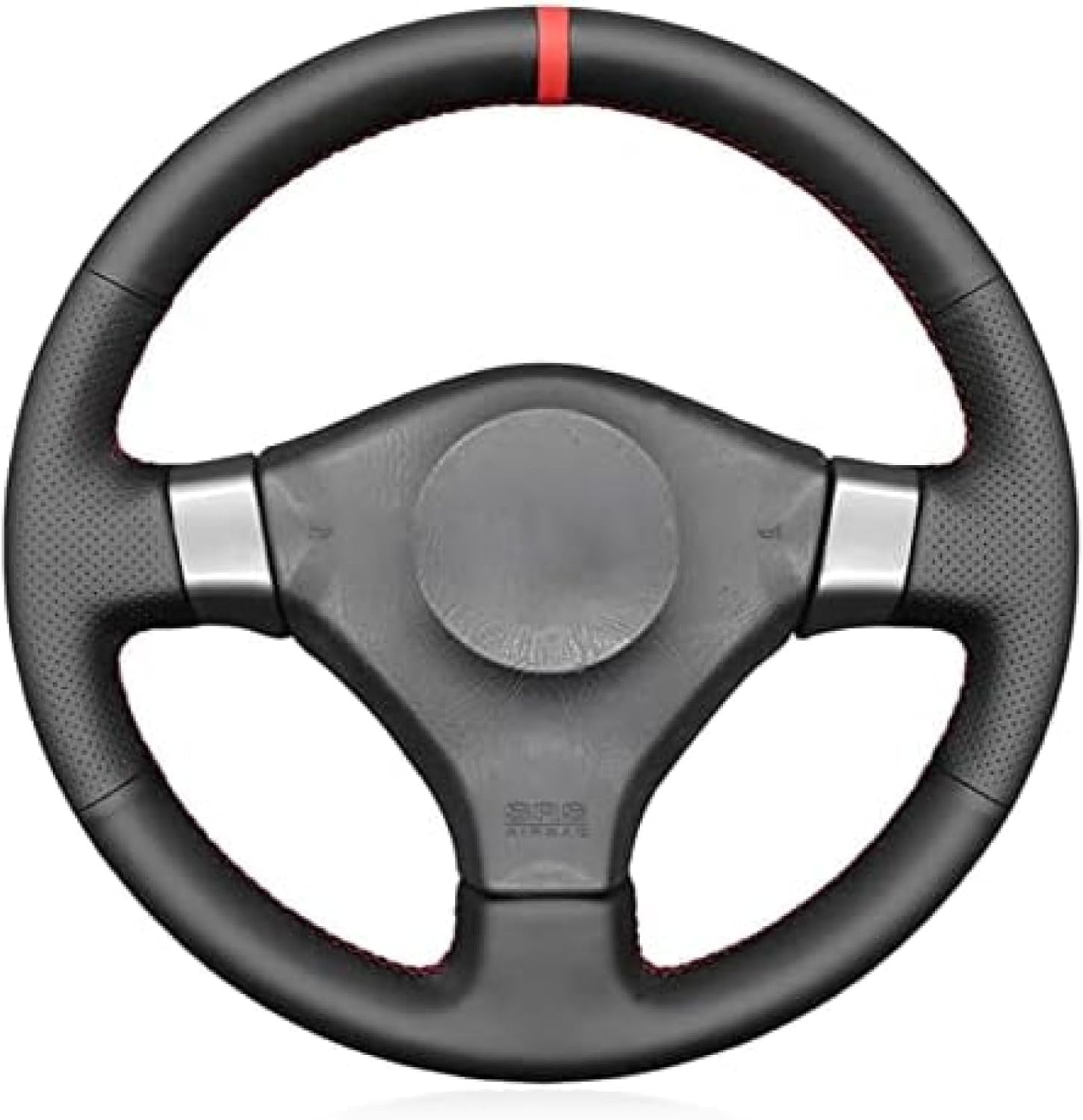 Funda de volante de costura a mano para Nissan 200SX S15 2001-2002 para Silvia 1999-2000 para Skyline R34 GTR GT-R 1998-2002 Línea negra funda de