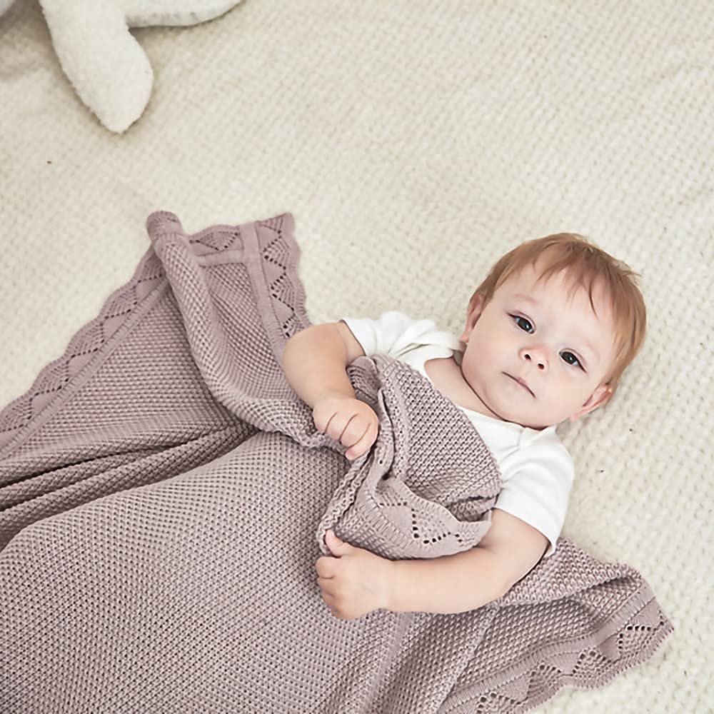 YOYI YOYI Manta de algodón para bebé, manta de punto gofre, suave, cálida y transpirable, manta de recepción para niñas y niños, manta de recepción