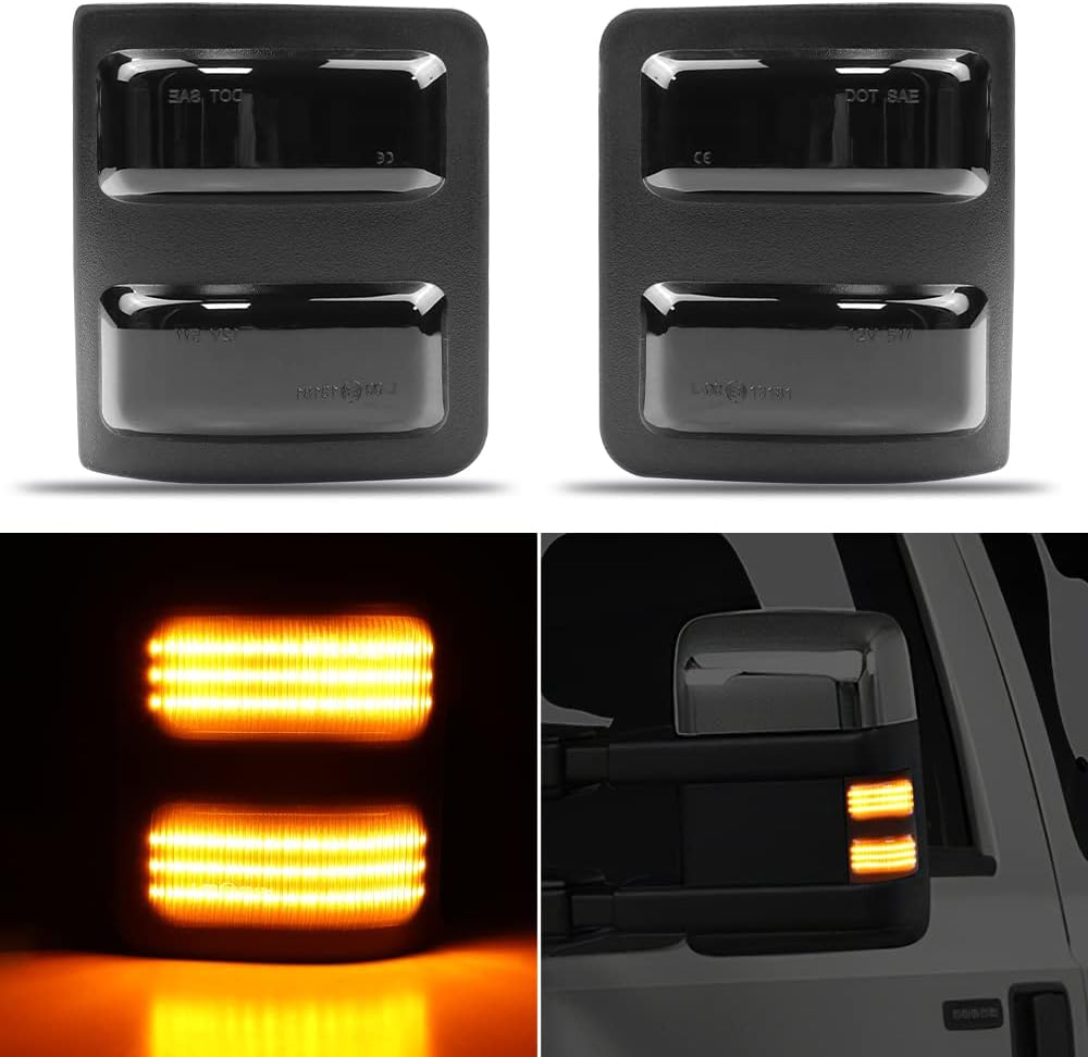 Luces LED para espejo lateral para Ford F250 F350 F450 Super Duty 2008-2016, luz de estacionamiento de coche ahumada, luz de espejo lateral,