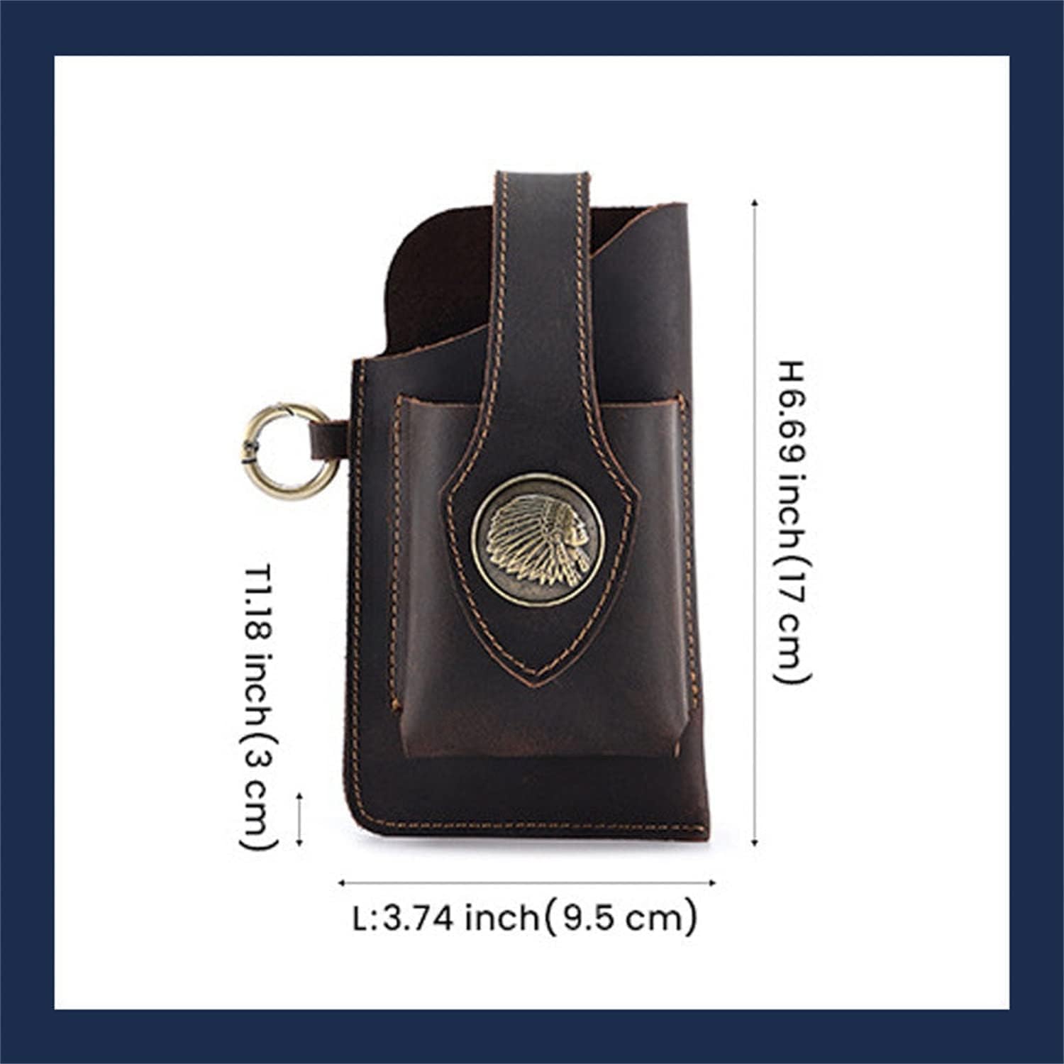 Bolsa de cuero multifuncional para teléfono móvil, bolso de cintura para teléfono celular de gran capacidad, bolsa de cinturón casual para teléfono